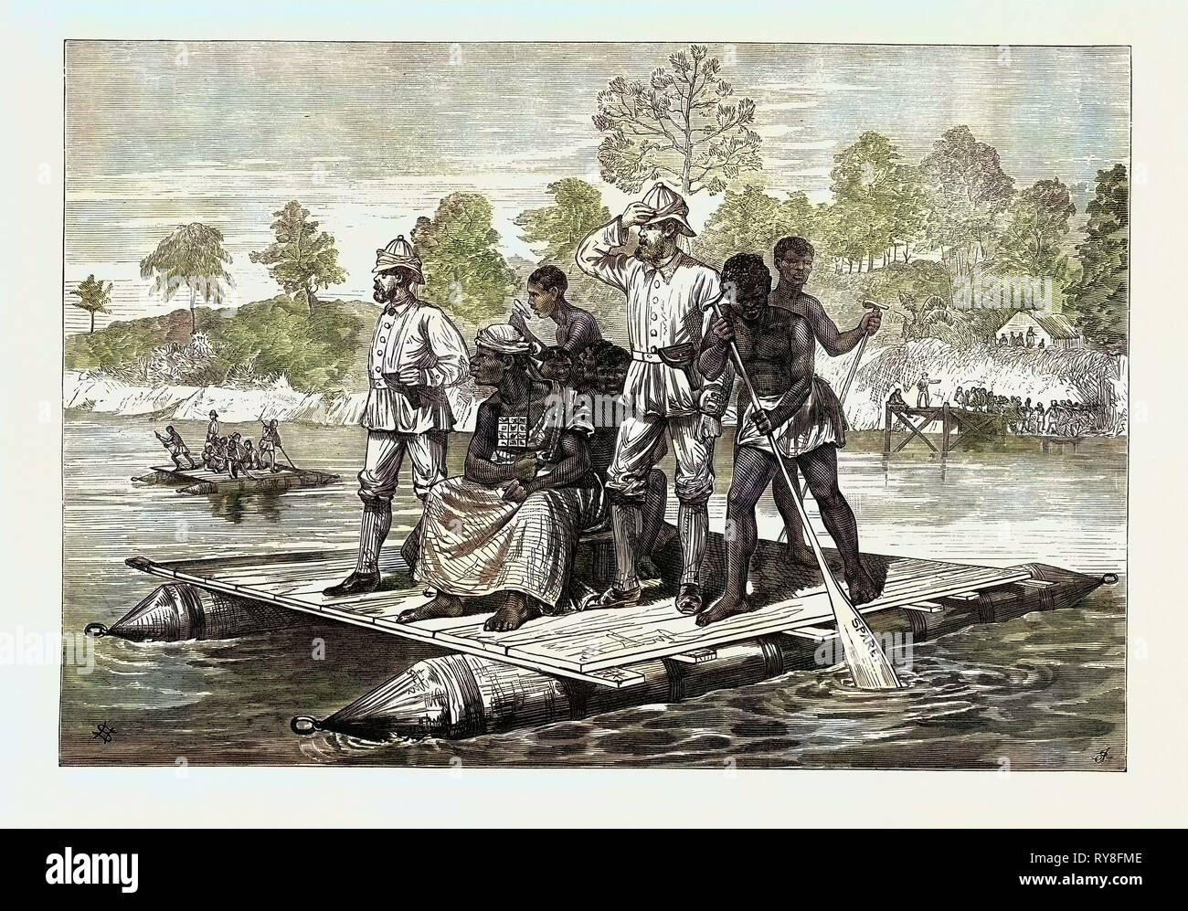 The Ashantee War: Ashantee Ambassadors Crossing the Prah 1874 Stock Photo