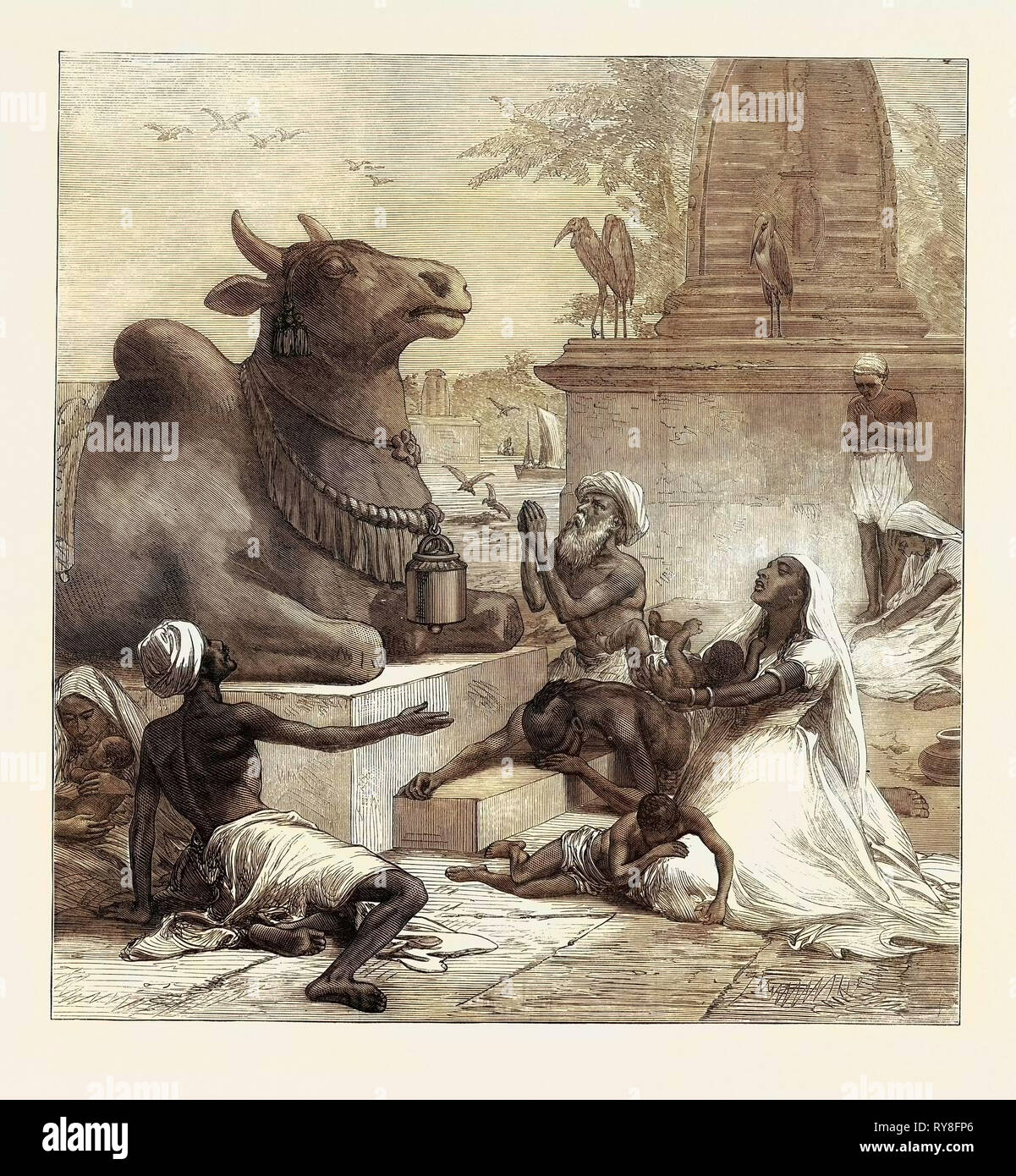 Famine in India 1874 Stock Photo