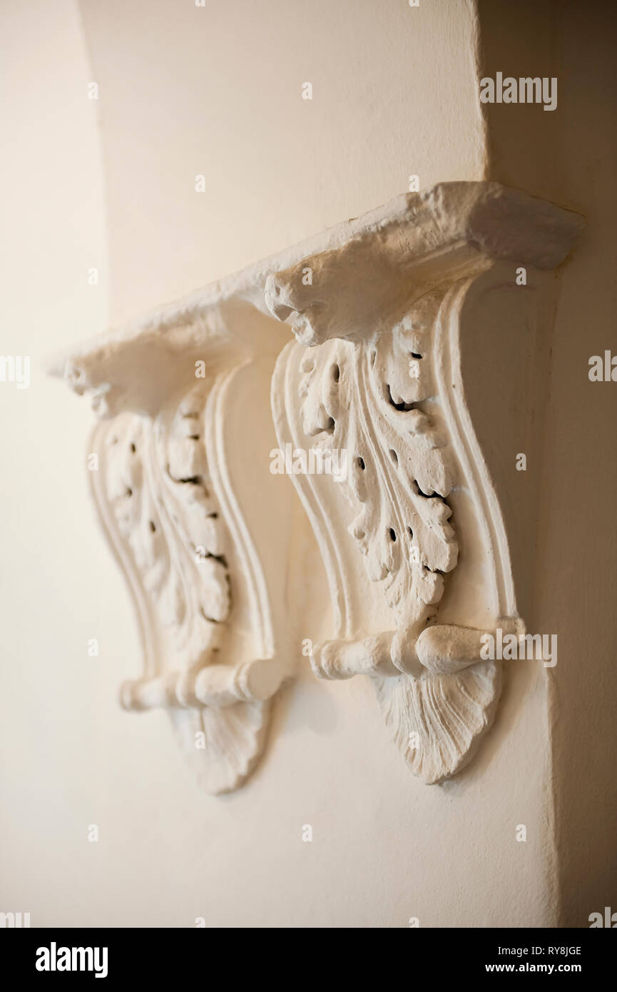 'White wall mouldings at TEFL Lab in London, England' Stock Photo