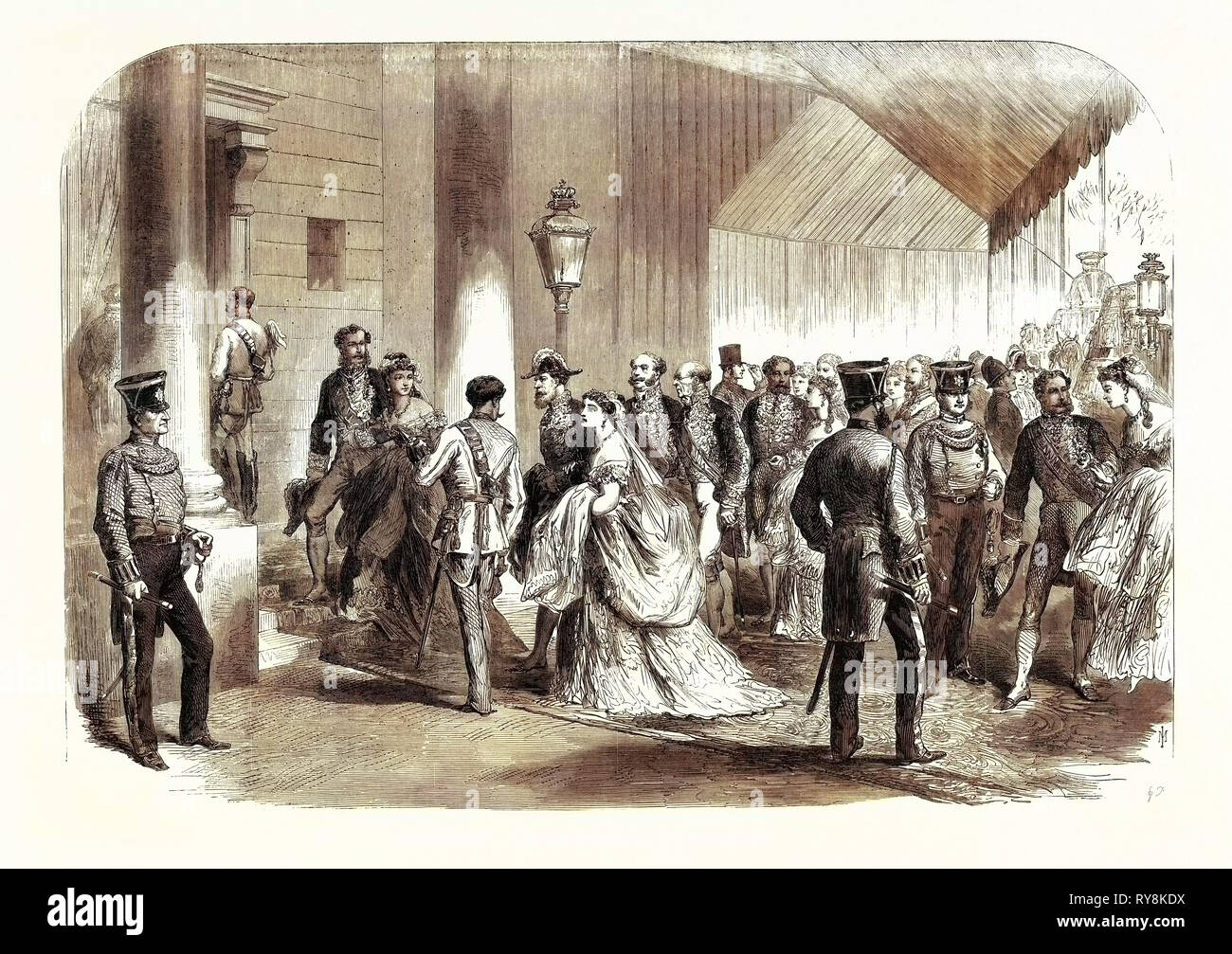 The Queen's Drawingroom: The Ambassadors' Entrance Buckingham Palace 1868 Stock Photo