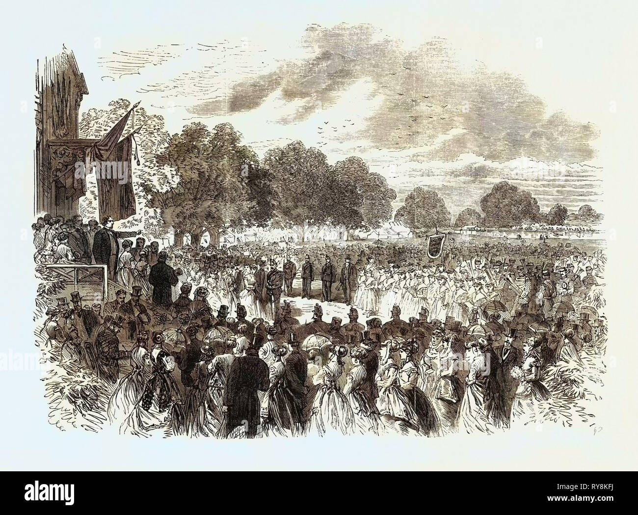 Mr. Disraeli Opening the Industrial Exhibition at Halton Buckinghamshire 1868 Stock Photo
