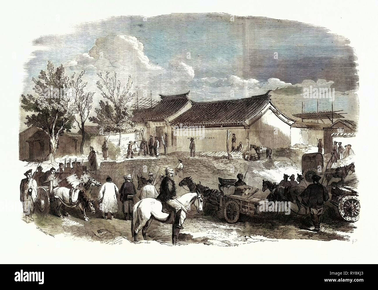 The Chinese Bringing to the British Headquarters the 300000 Taels As Compensation to the Released British Prisoners and to the Families of Those Who Were Murdered Stock Photo