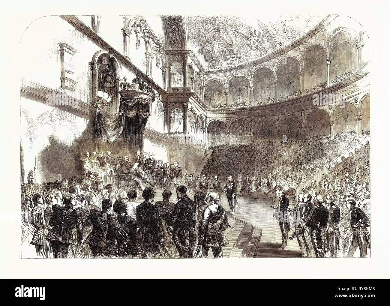 The Opening of the New Italian Parliament by Victor Emmanuel on the 18th Ult. 1861 Stock Photo