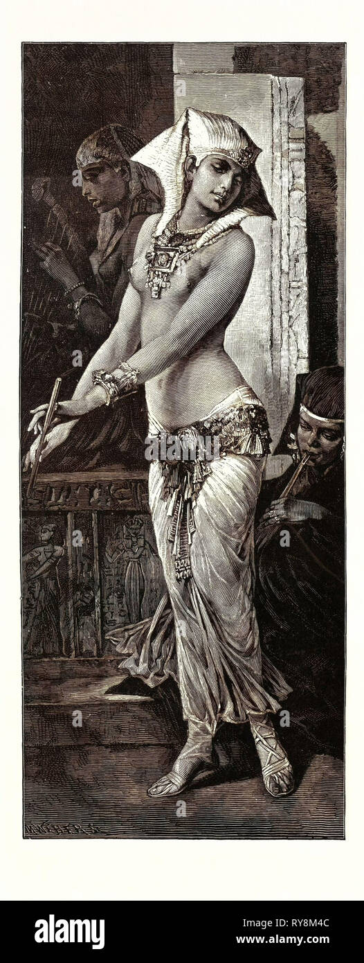 ANCIENT EGYPTIAN DANCING GIRL. Egypt, engraving 1879 Stock Photo Alamy