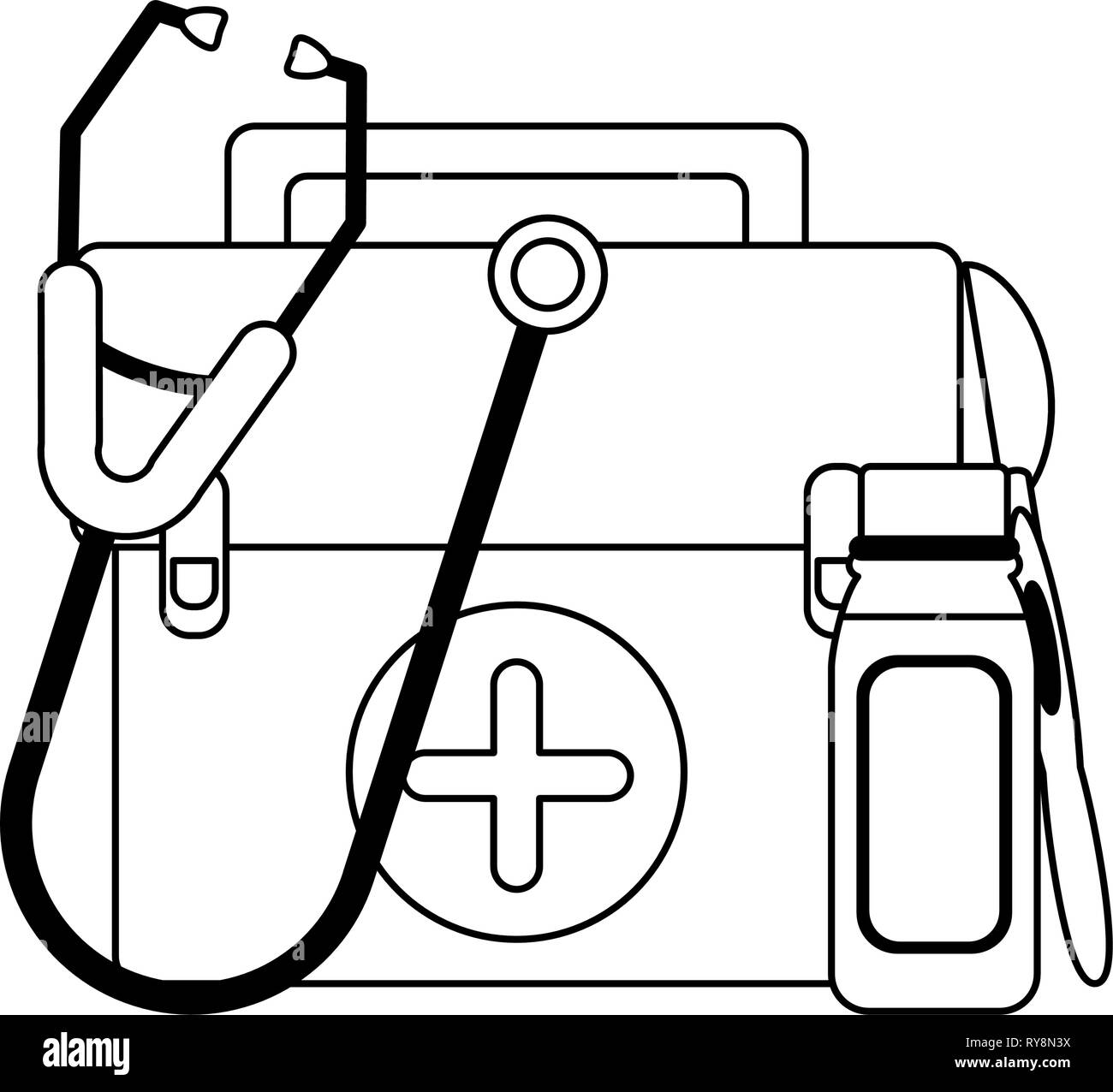 Medical healthcare supplies in black and white Stock Vector Image & Art ...