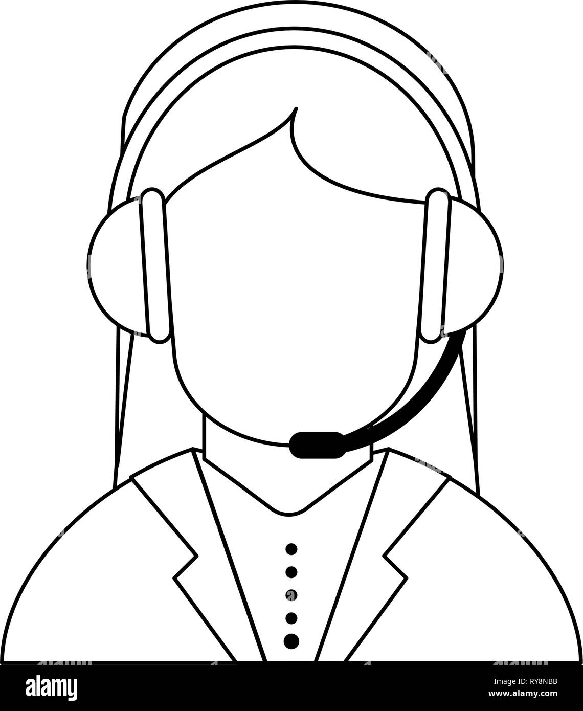 Female call center agent Black and White Stock Photos & Images - Alamy
