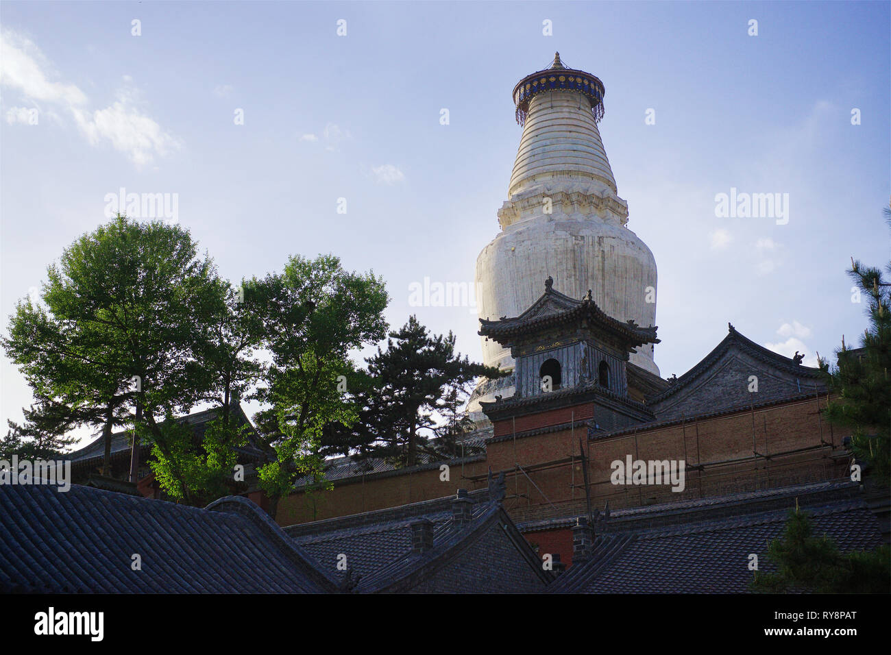 Giant buddhist stupa, Wutai Shan, Shanxi, China Stock Photo