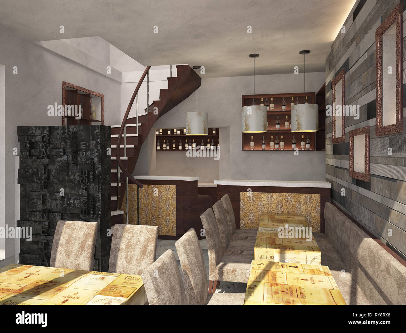 3drendering of a fast food / restaurant Stock Photo - Alamy