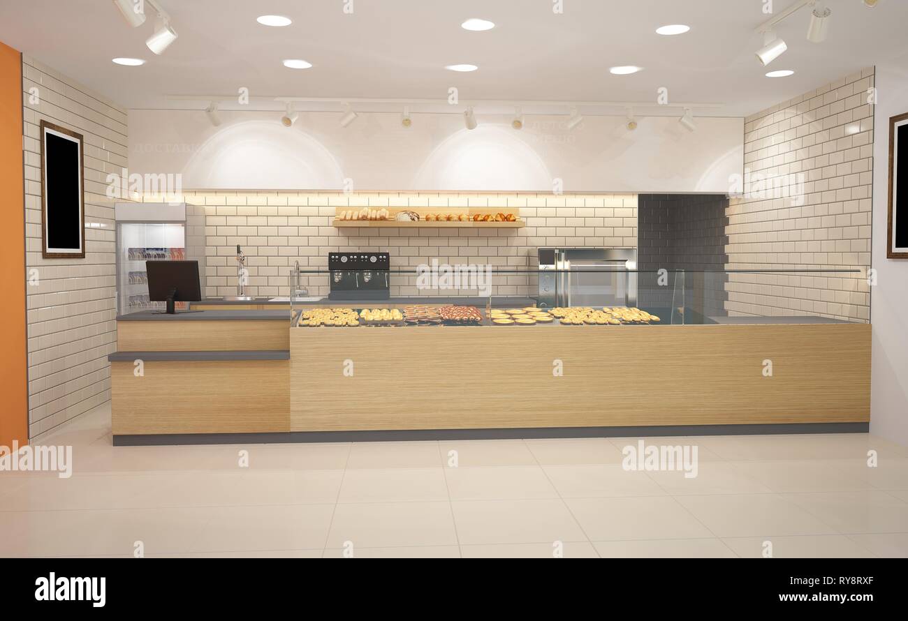 3drendering of a fast food / restaurant Stock Photo - Alamy