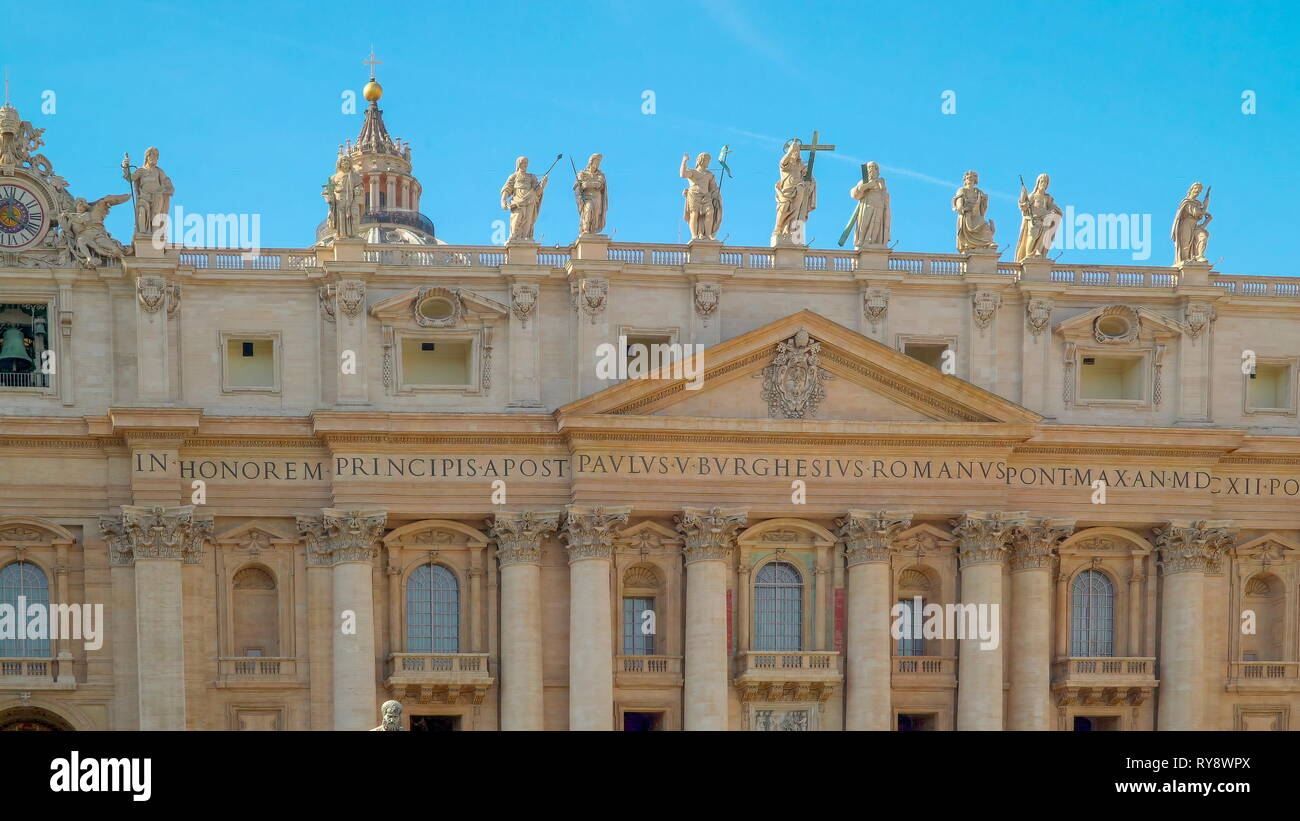 The Basilica of Saint Peter in Vatican Rome Italy with lots of saint