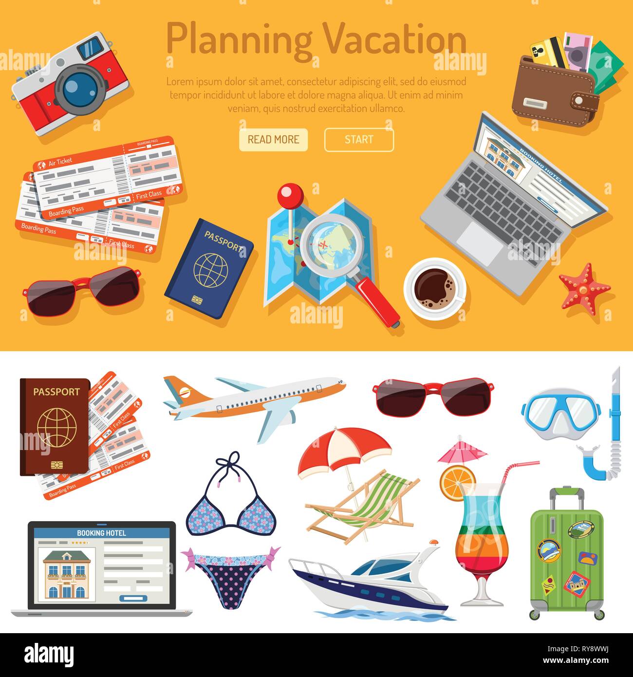 Planning Vacation Infographics Stock Vector