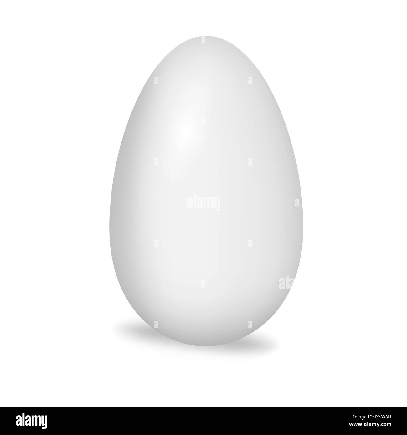 Single standing blank egg isolated on white background, realistic vector illustration Stock Vector