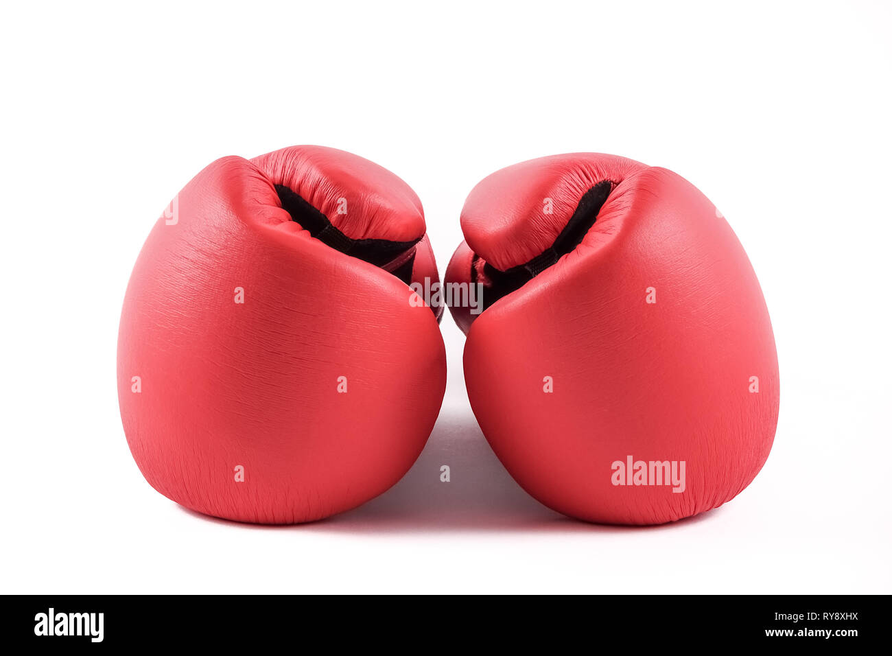 A pair of boxing gloves. Ready to fight. Concepts for martial arts, boxing lessons, boxercise and workout, etc. Stock Photo