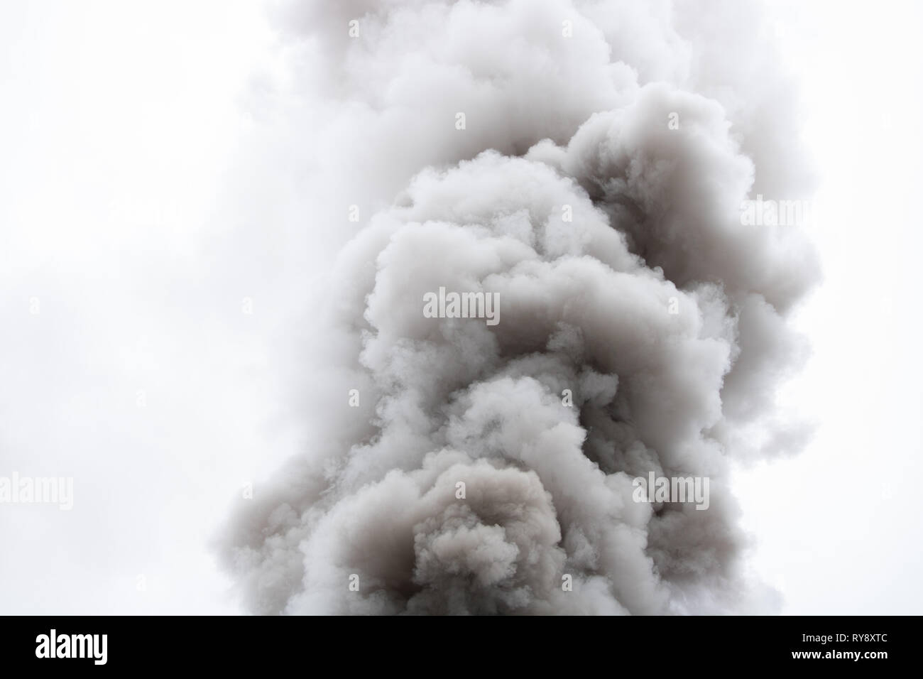 Smoke Pollution industrial dioxide carbon in atmosphere from steel factories in Beijing, China. Stock Photo