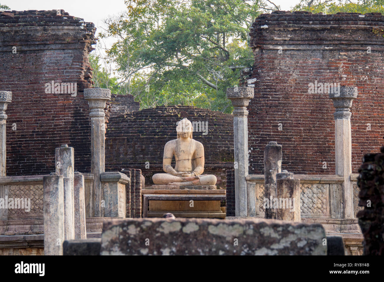 Asia, Sri Lanka, Polonnaruwa, Vatadage, Circular Relic House Stock Photo