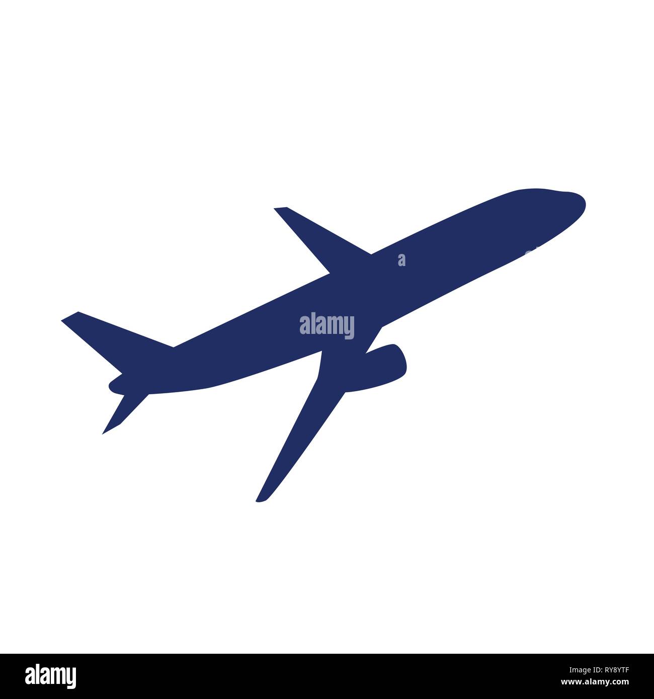 blue passenger airplane isolated on a white background vector illustration EPS10 Stock Vector