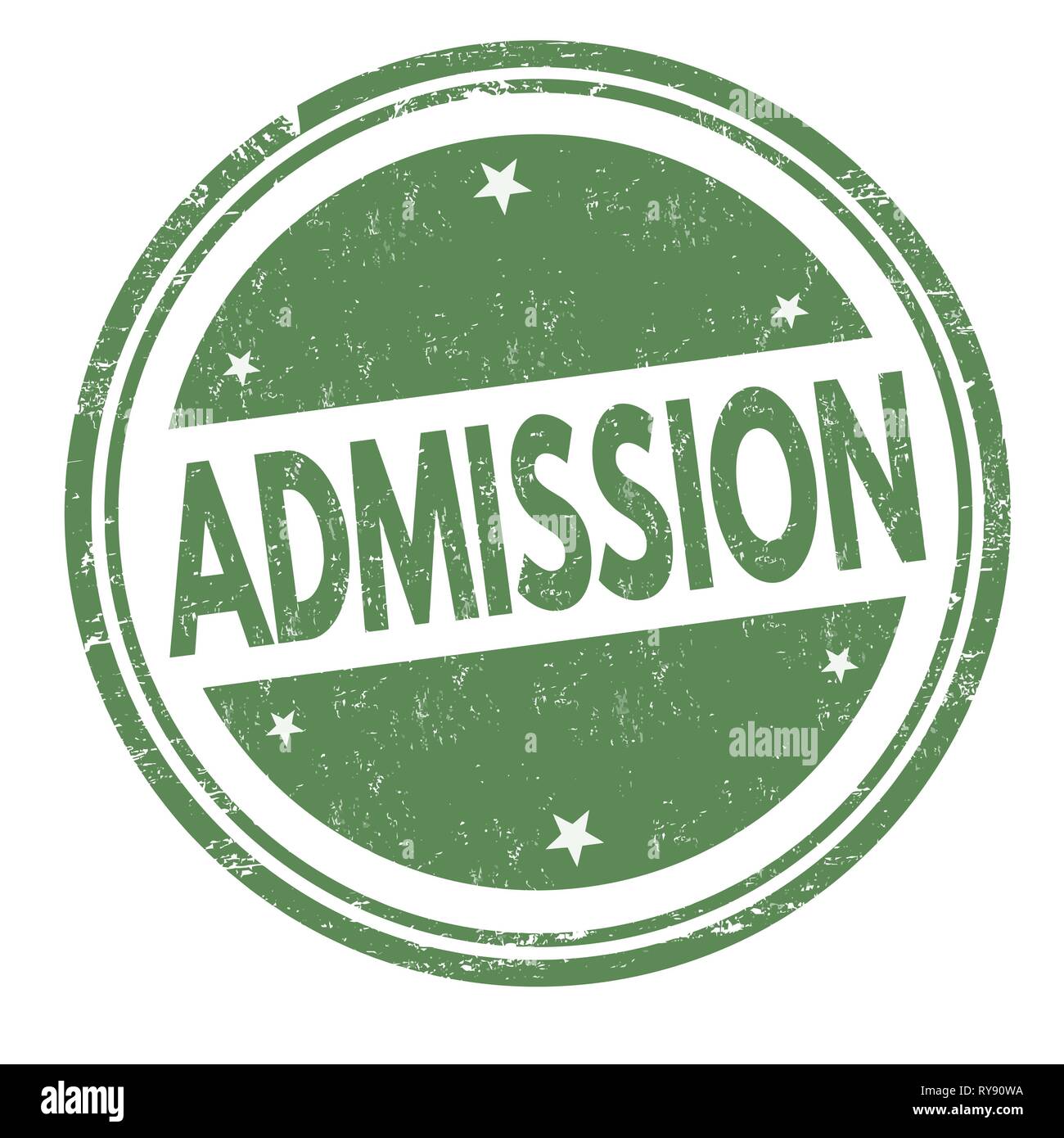 Admission sign or stamp on white background, vector illustration Stock Vector