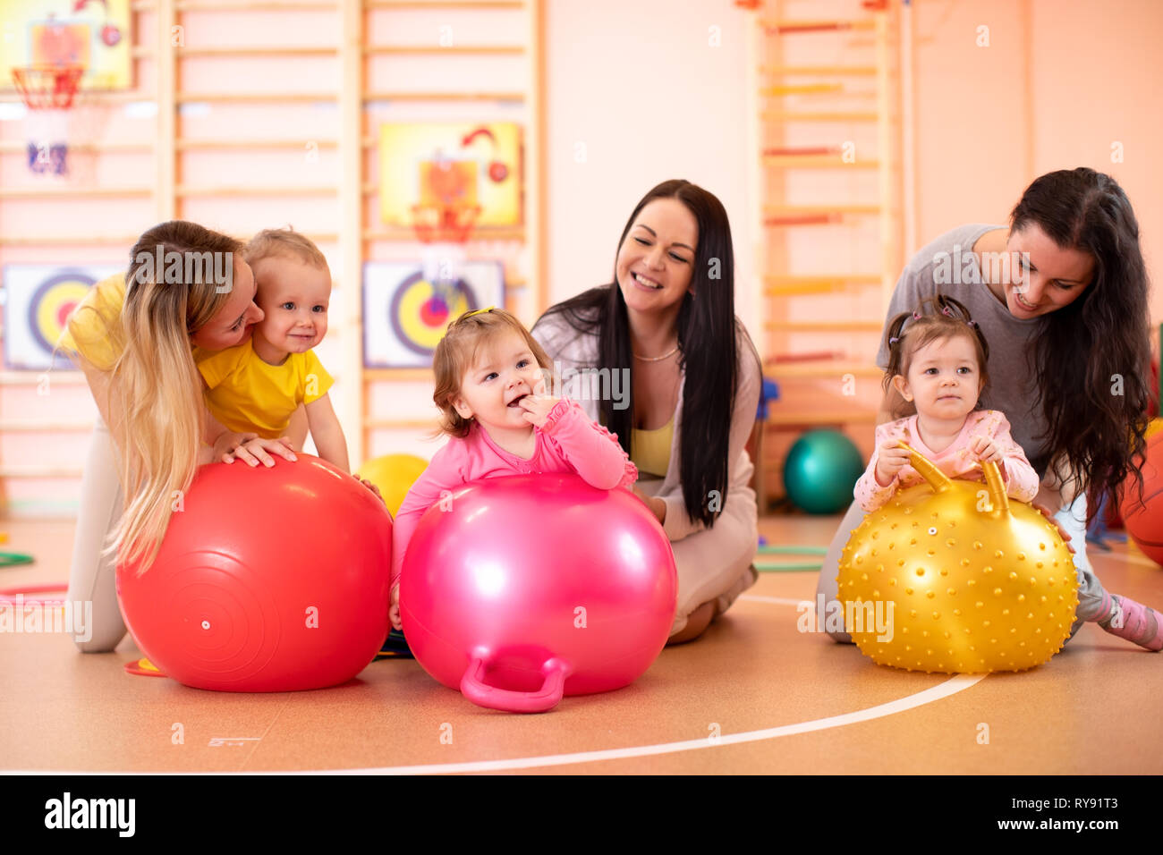 gymnastic ball in gym. Concept 