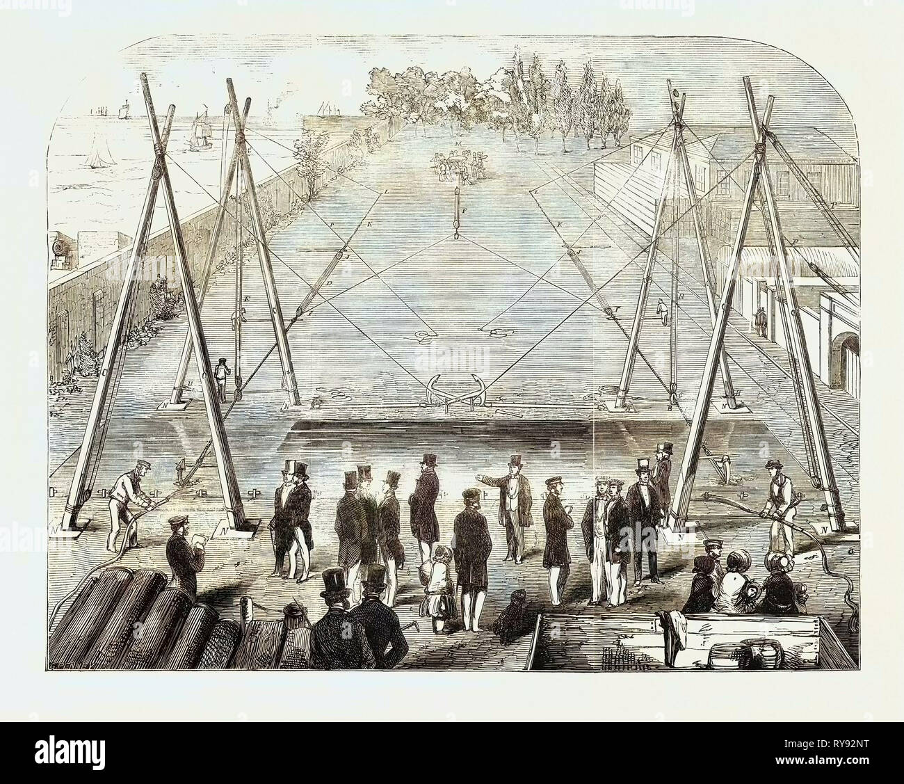 Trial of Anchors at the Royal Dockyard, Sheerness, 1852 Stock Photo