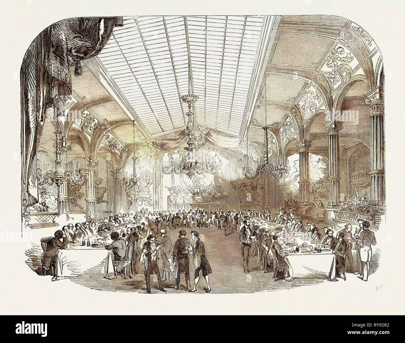 Farewell Banquet of the Deputies of the Legislative Body, in the Casino Paganini at Paris, 1852 Stock Photo