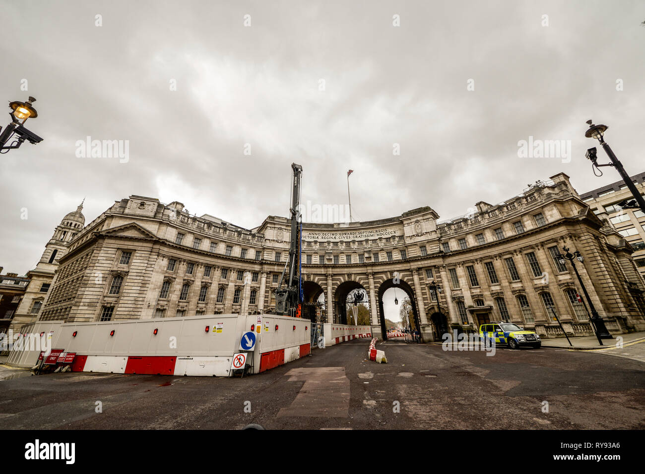 Work underway on Admiralty Arch to transform it into the UK’s second Waldorf Astoria hotel Owned by Prime Investors Capital (PIC) run by Hilton Hotels Stock Photo