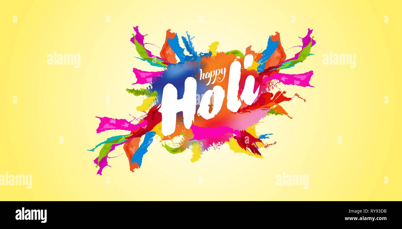 Happy Holi greeting with colorful background illustration Stock Vector  Image & Art - Alamy