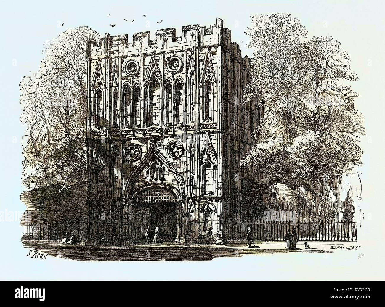 Bury St. Edmunds: The Abbey Gate 1867 Stock Photo
