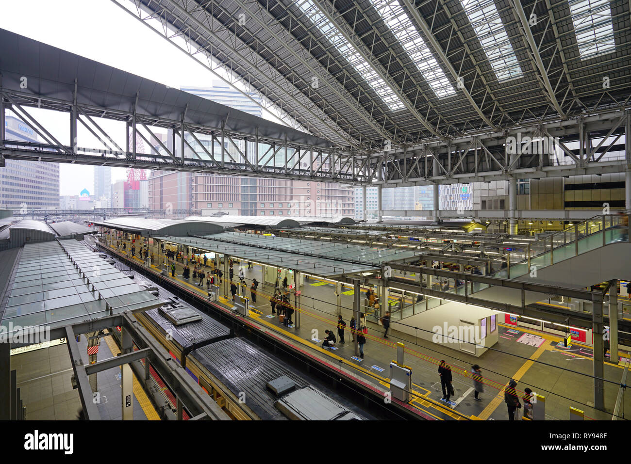 OSAKA, JAPAN 26 FEB 2019 View of the Shin Osaka train station, a railway station on the
