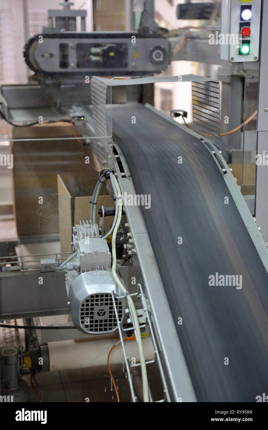 High angle view of manufacturing equipment in factory Stock Photo