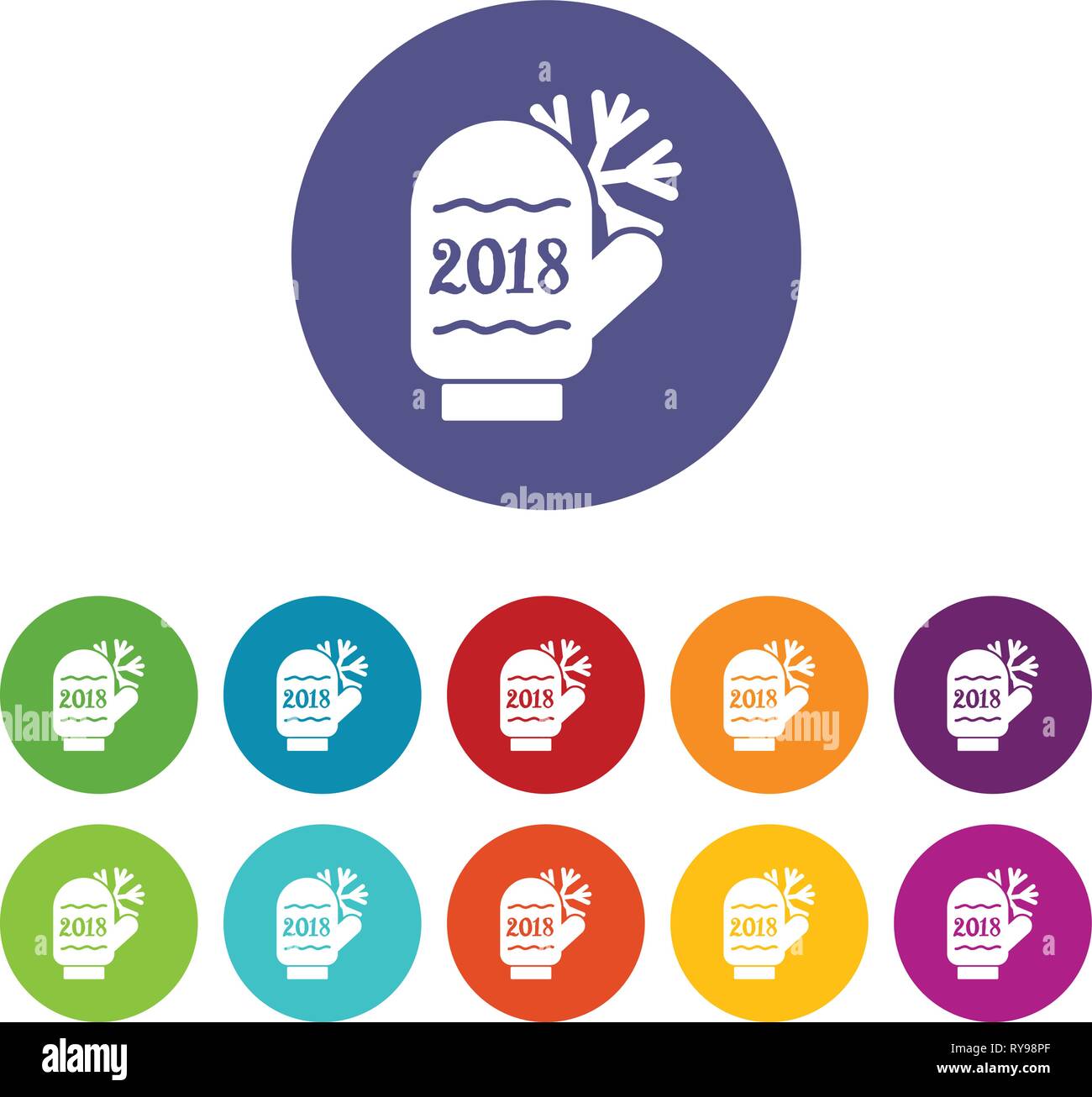 Winter glove icons set vector color Stock Vector Image & Art - Alamy