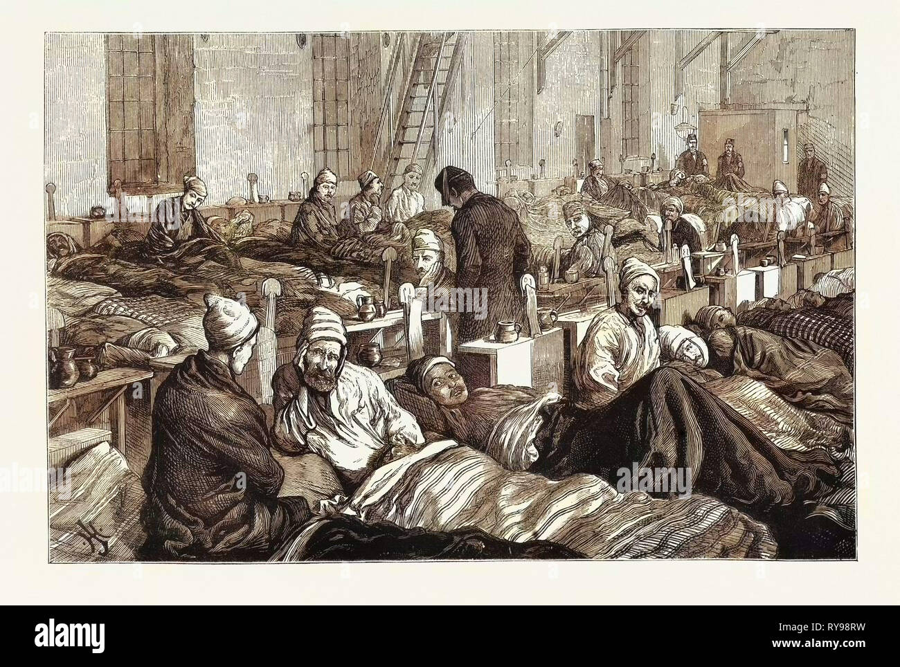 British Charitable Work in Turkey, Interior of the Stafford House Society's Hospital at Rustchuk, Turkey Stock Photo