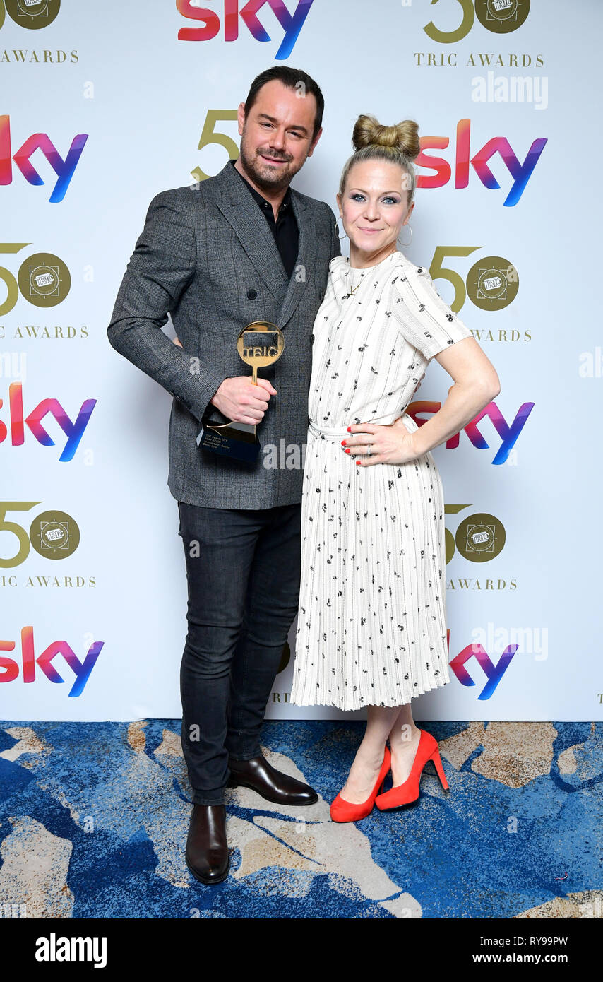Danny Dyer and Kellie Bright attending the TRIC Awards 2019 50th