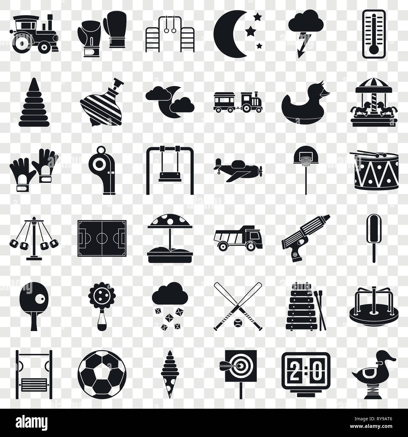 Small playground icons set, simple style Stock Vector Image & Art - Alamy