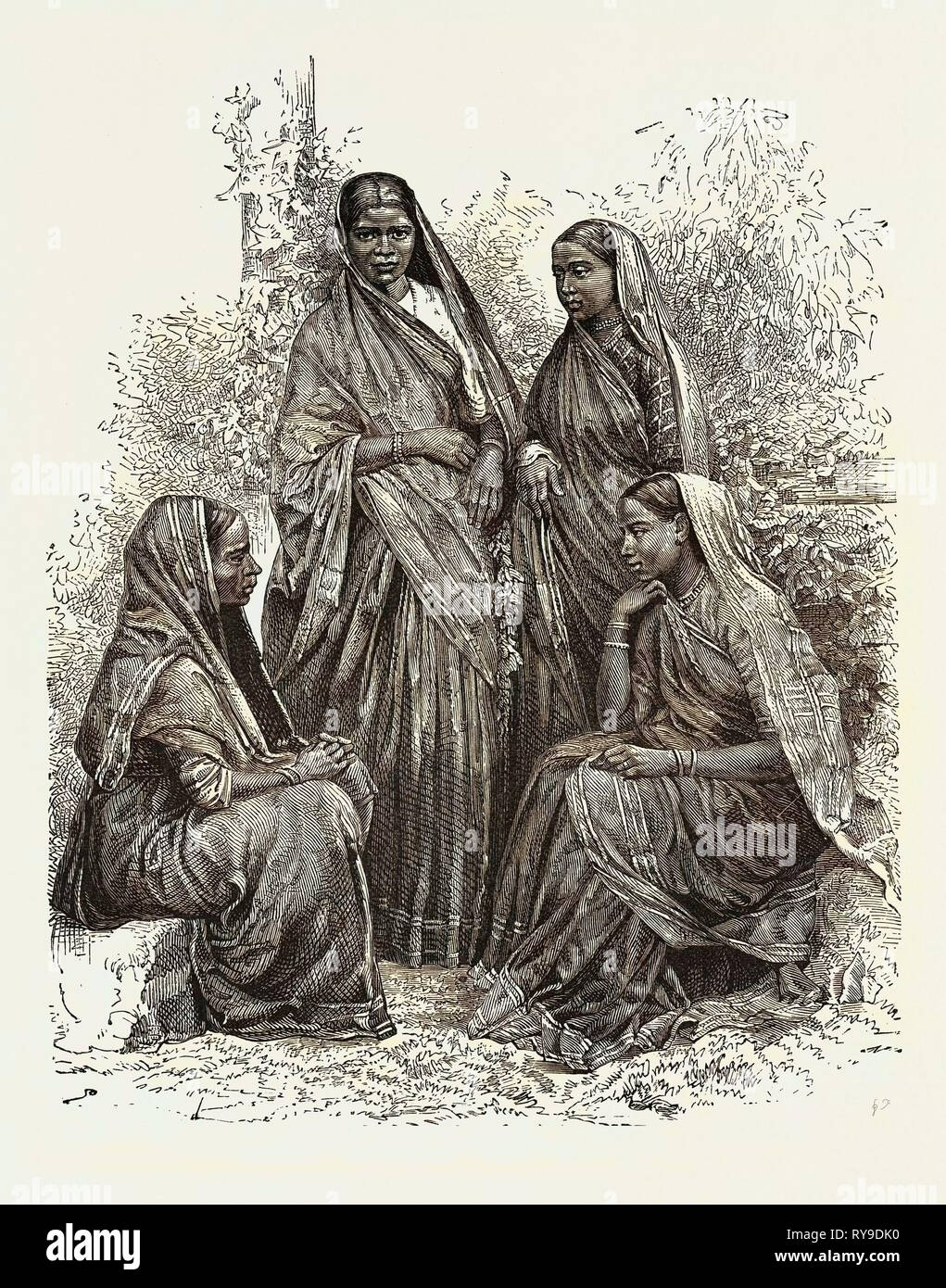 Native Women (Bombay Presidency), Converts to Christianity. The Bombay Presidency Was a Province of British India. It Was First Established at Surat in the 17th Century As a Trading Post for the English East India Company, But It Later Grew to Encompass Much of Western and Central India, As Well As Part of the Arabian Peninsula and Areas Later Included in Pakistan Stock Photo