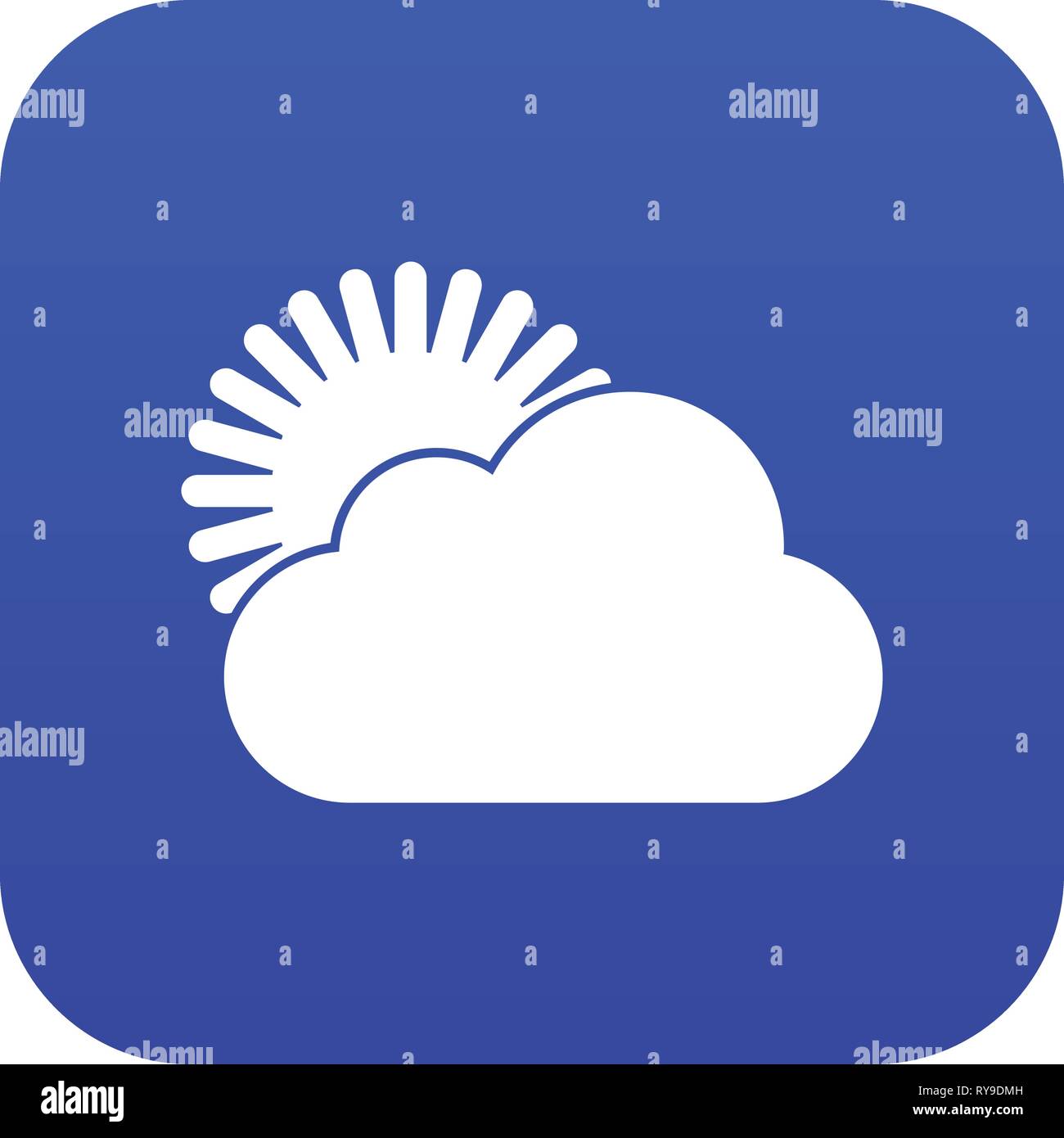 Sun and cloud icon digital blue Stock Vector Image & Art - Alamy