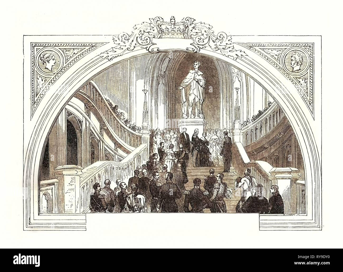 Reception of Louis Philippe at Windsor Castle, October 1844. UK, Britain, British, Europe, United Kingdom, Great Britain, European. Louis Philippe I (6 October 1773  26 August 1850) Was King of the French from 1830 to 1848 in What Was Known As the July Monarchy Stock Photo