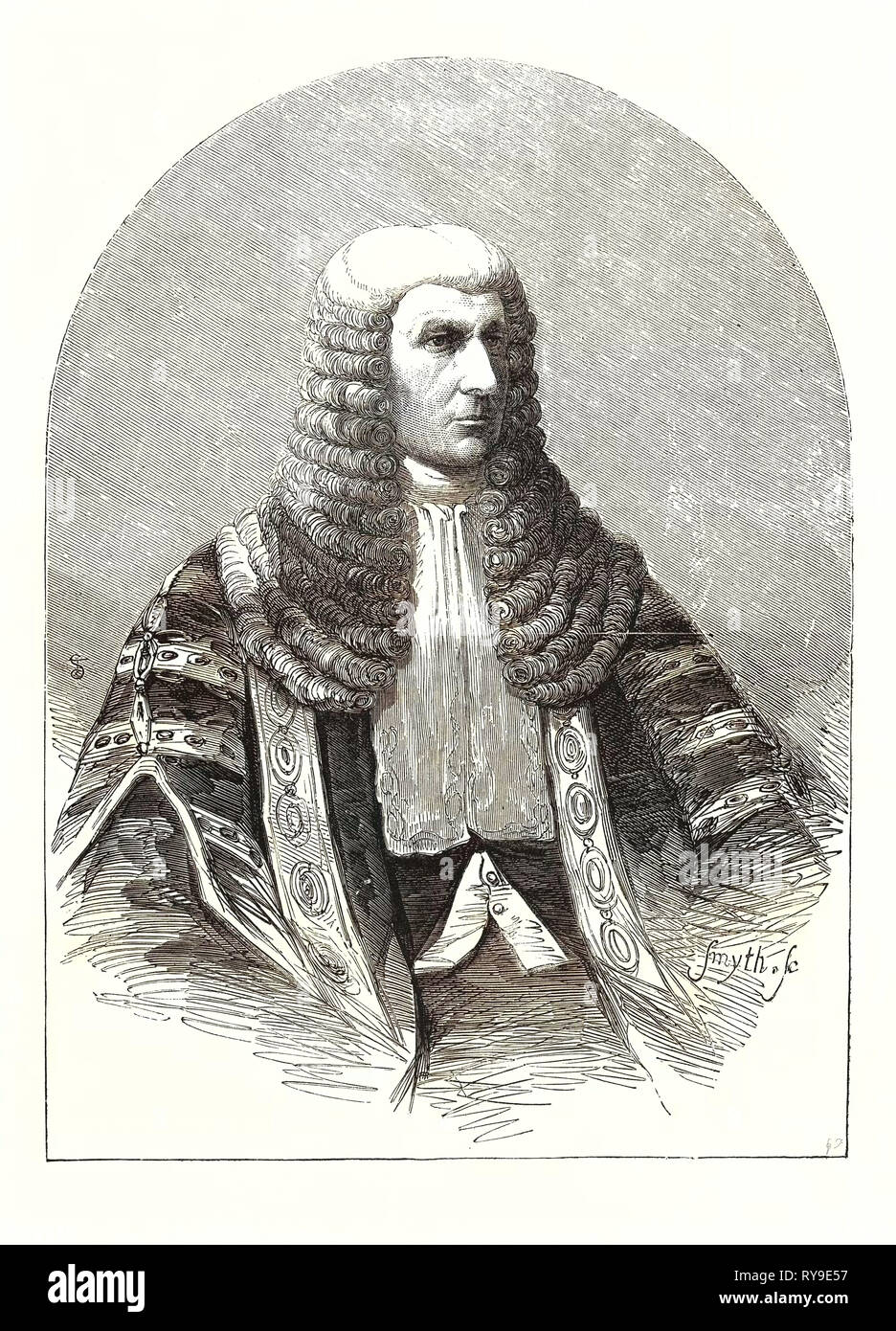 The New Speaker of the House of Commons, the Right Hon. John Evelyn Denison: Elected April 30, 1857. British Statesman. UK, Britain, British, Europe, United Kingdom, Great Britain, European Stock Photo