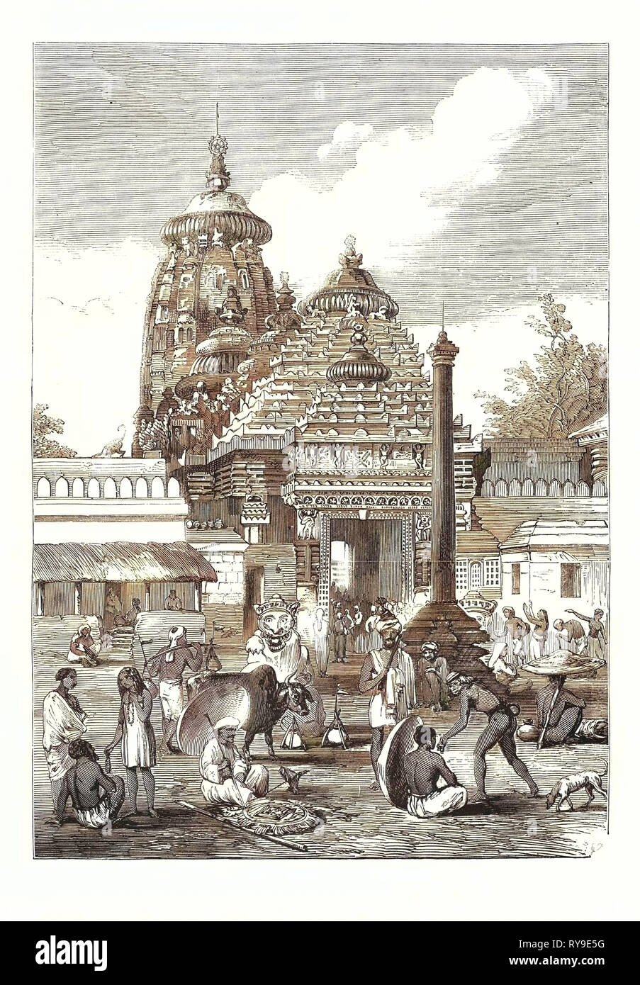 Door to the Jagannath temple, Puri, India, drawing by Emile Therond... News  Photo - Getty Images