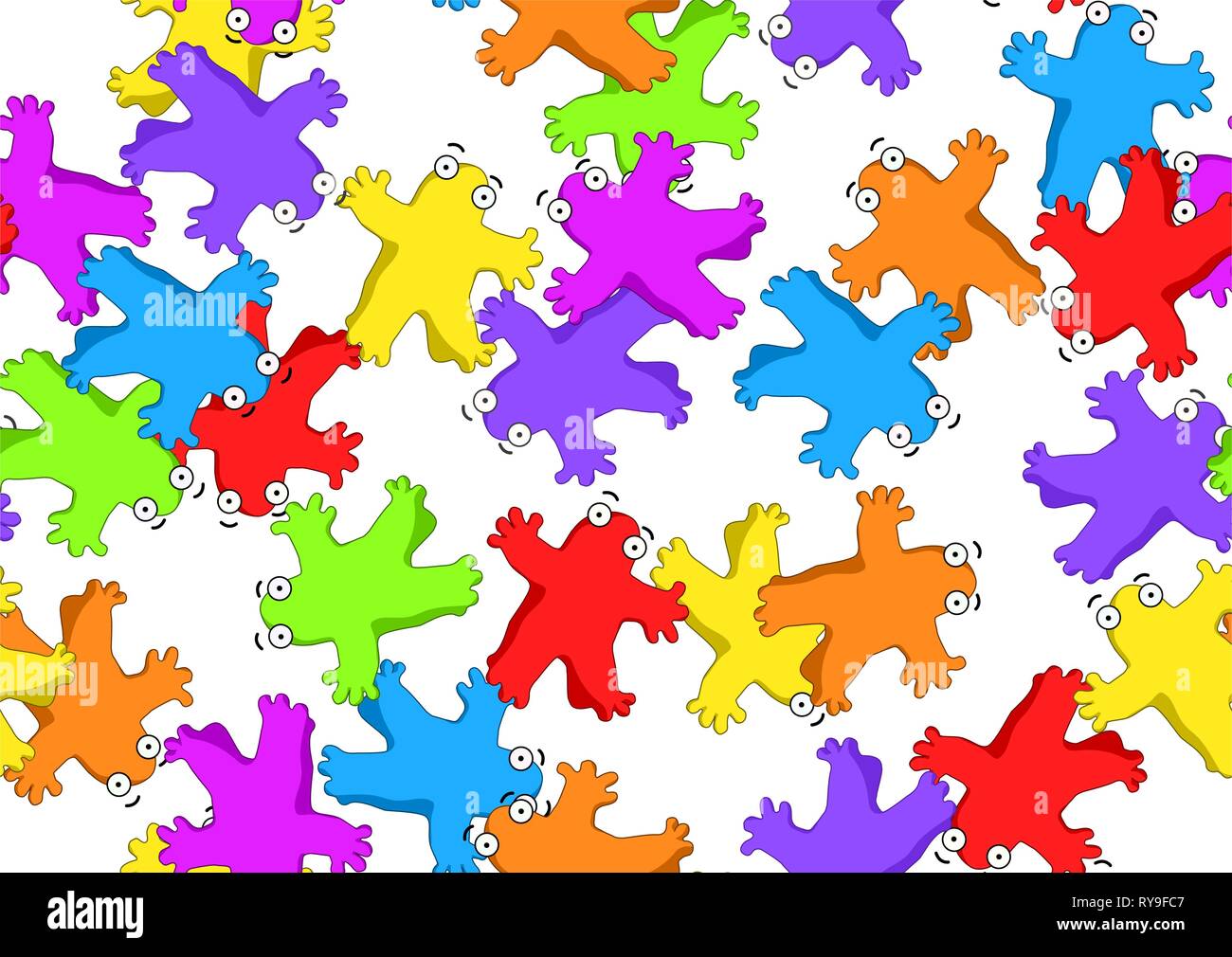 Blob figures colored, seamless texture pattern, vector illustration ...