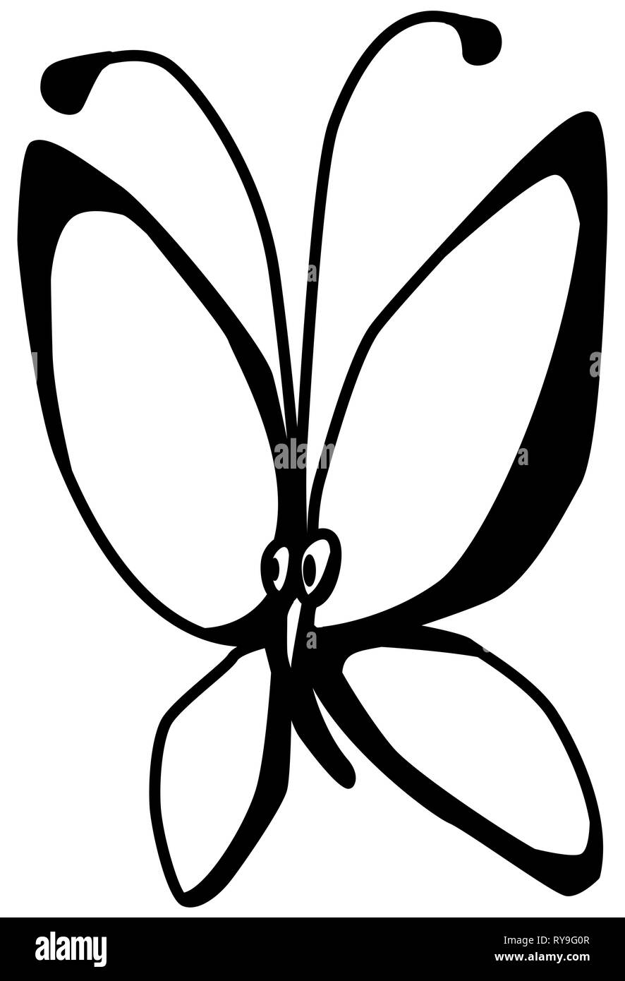Butterfly cartoon Black and White Stock Photos & Images - Alamy