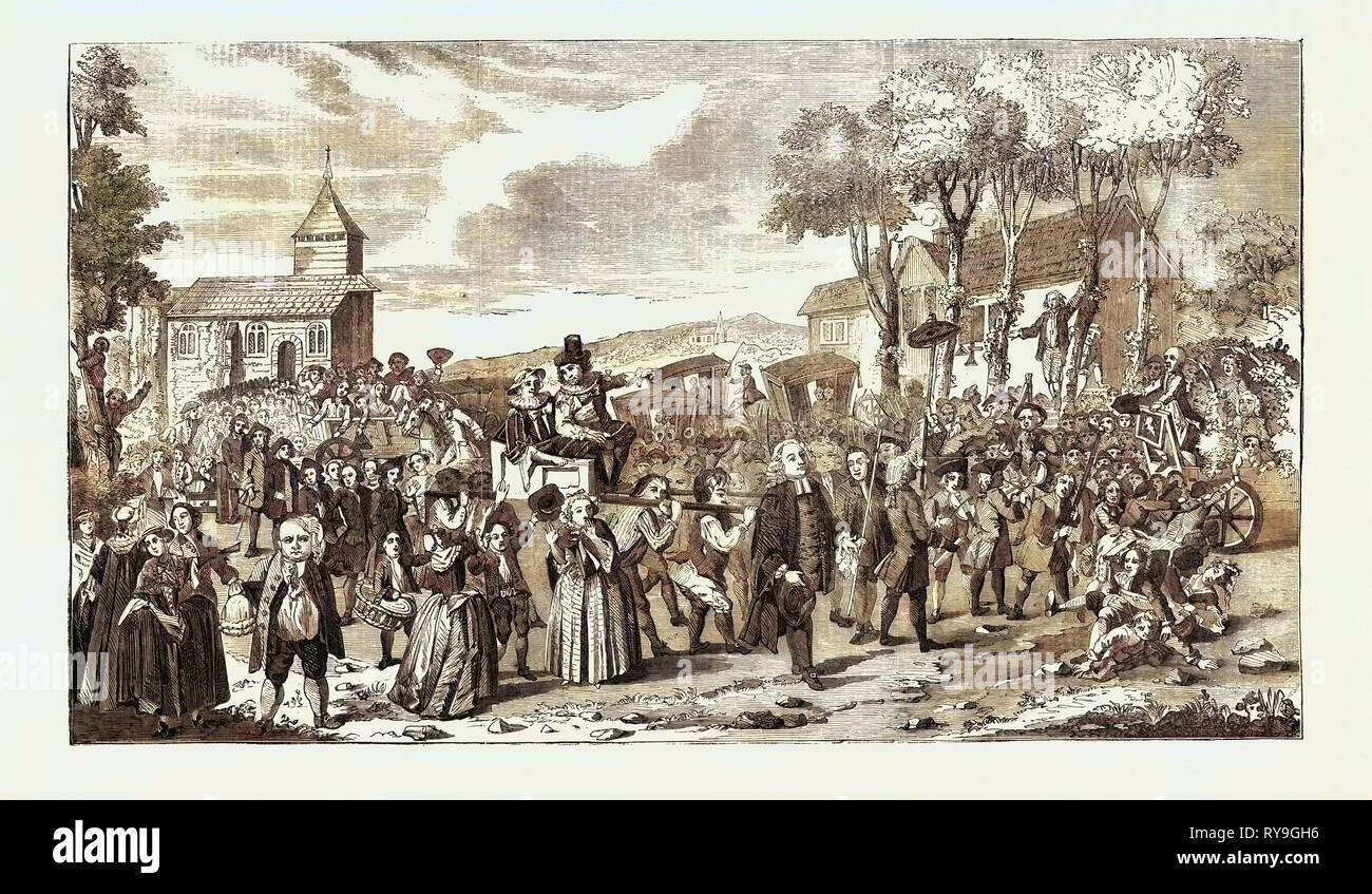 The Dunmow Procession, June 20, 1751 Stock Photo