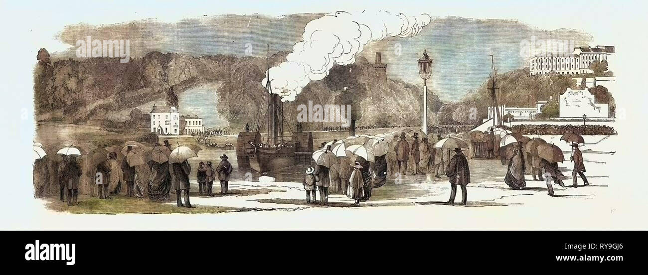 Funeral of the Late Lord Raglan: Arrival of 'the Caradoc' at Cumberland Basin, Clifton Stock Photo