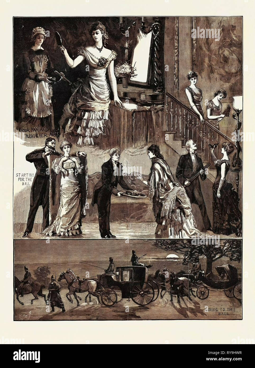Irish Society in 1882: Going to a Ball Stock Photo