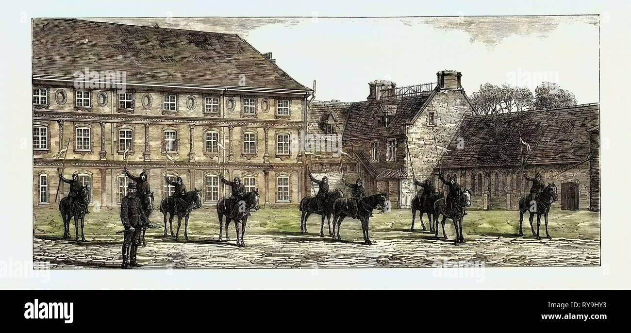 The Military College, Oxford Mounted Lance Drill in the Quadrangle