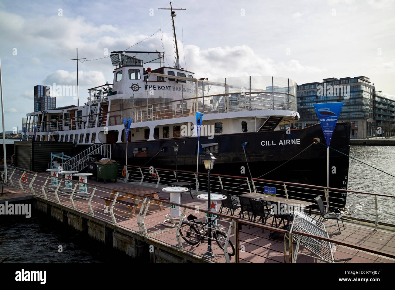 MV Cill Airne the boat bar and restaurant river liffey Dublin Republic of Ireland Europe Stock Photo