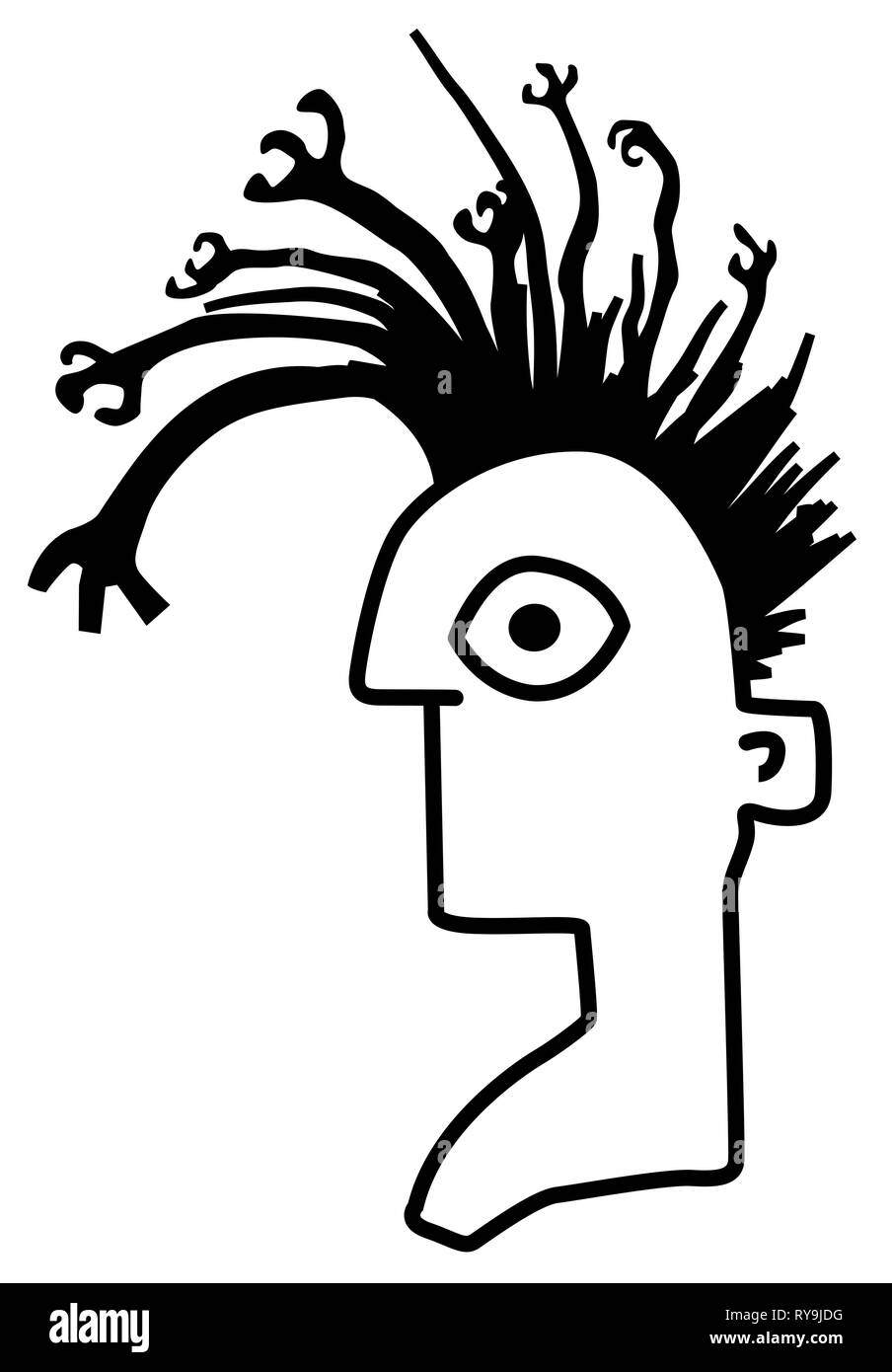 Weird hairstyle Stock Vector Images Alamy