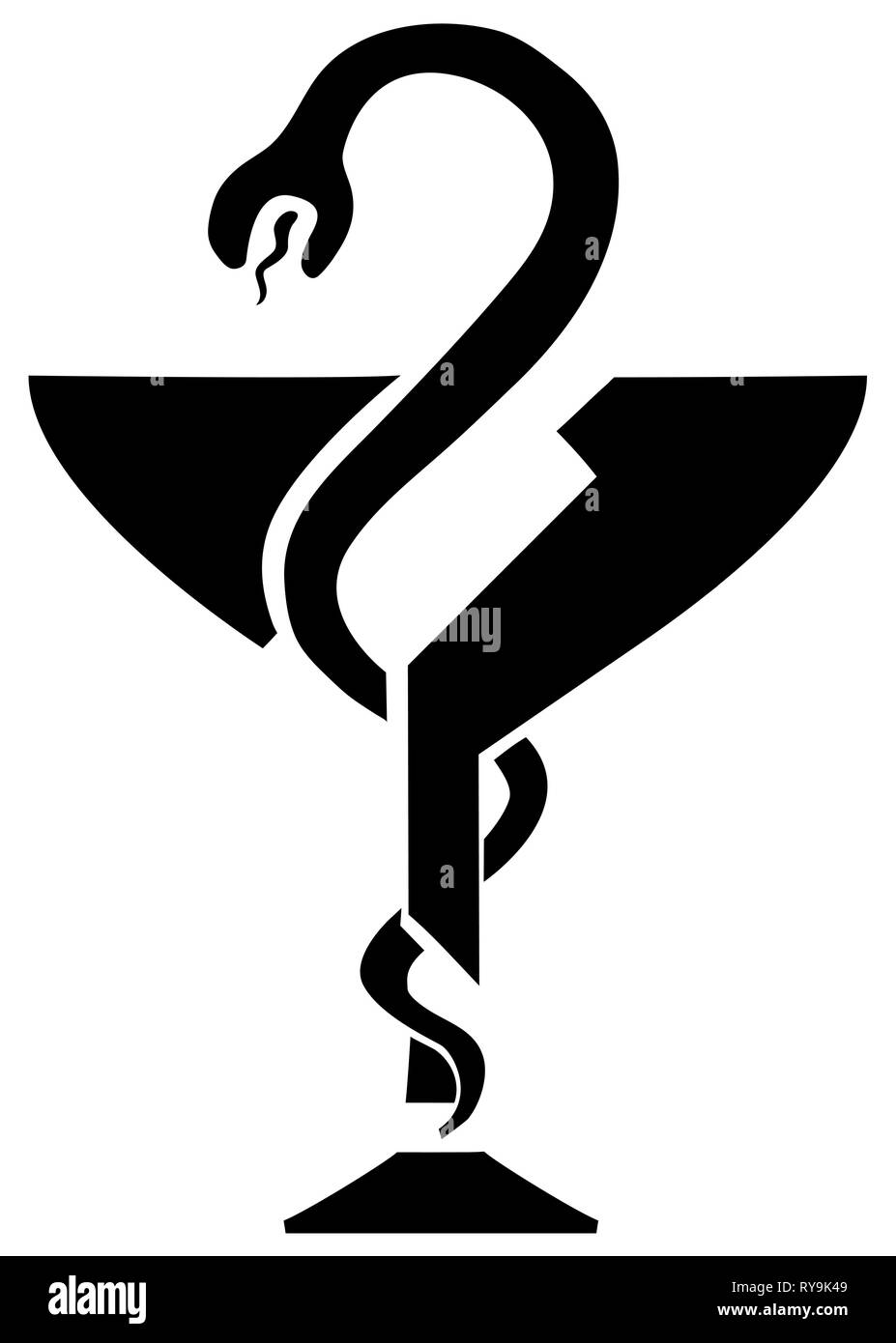 Medicine chalice stencil black, vector illustration, vertical, isolated Stock Vector