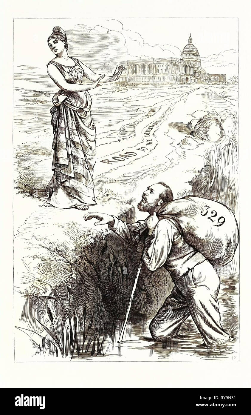 Christian Garfield's Slough of Despond. U.S., Engraving 1880 1881 Stock Photo