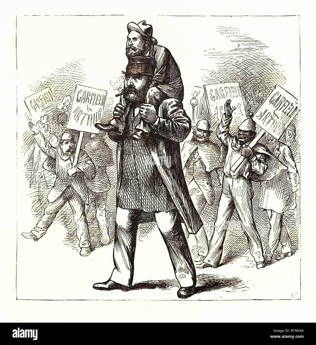 Is the Garfield Campaign Simply an Incident in the Grant Campaign? U.S., Engraving 1880 1881 Stock Photo