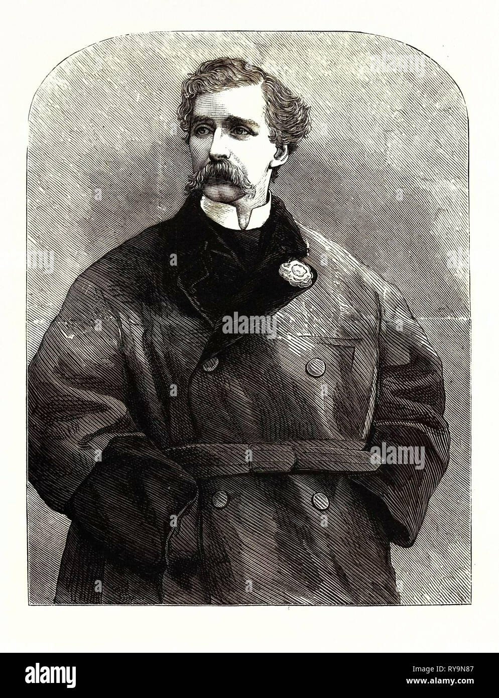 The Late Edward A. Sothern, Distinguished Comedian, 1826 - 1881, English Actor, Engraving 1880 1881 Stock Photo